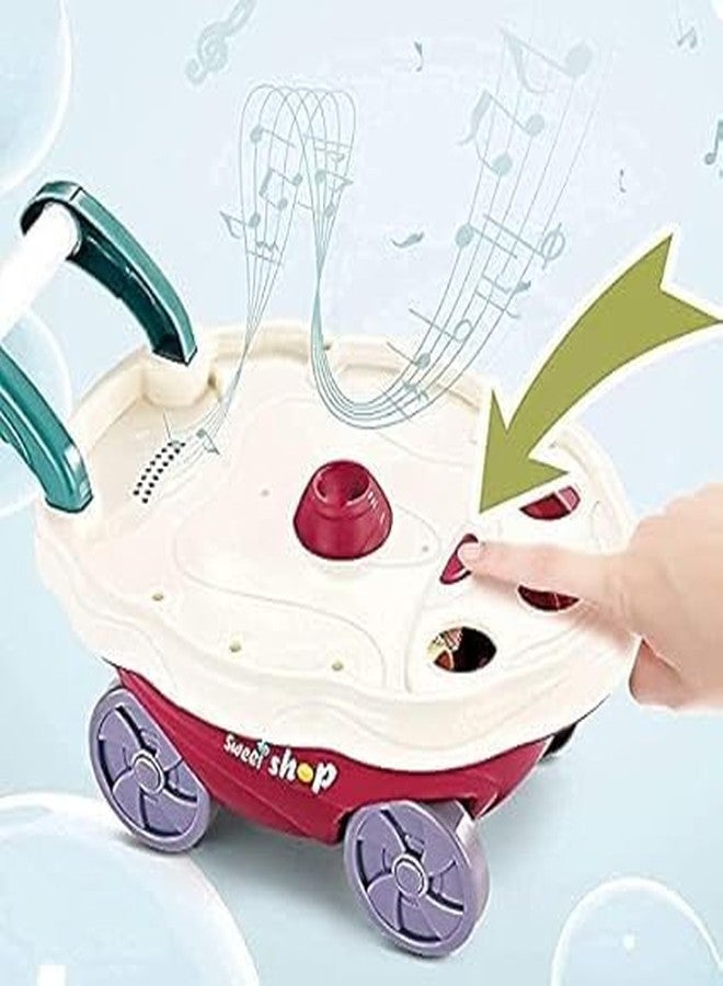 HELLYZ Ice Cream Toy Cart Play Set for Kids - 39-Piece Pretend Play Food Trolley with Music & Lights | Educational Role Play Sweet Shop Toy Gift for Girls & Boys Ages 3+ - Image 3
